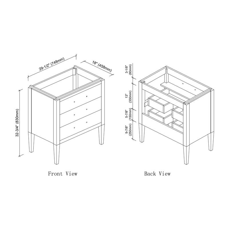 Ayer 30" Single Bathroom Vanity Set - 18D x 30W x 34H
