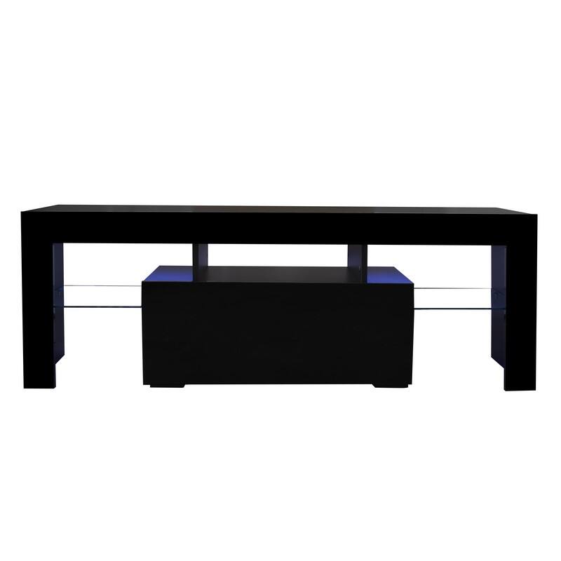 Entertainment TV Stand, Large TV Stand TV Base Stand with LED Light TV Cabinet