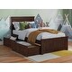 preview thumbnail 75 of 157, AFI Nantucket Platform Bed with Matching Footboard & Storage Drawers Walnut - Twin