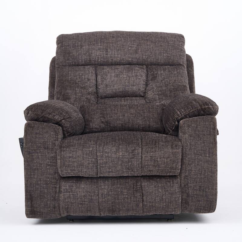 Velvet Oversized Power Lift Recliner Chair, 180° Flat with Massage