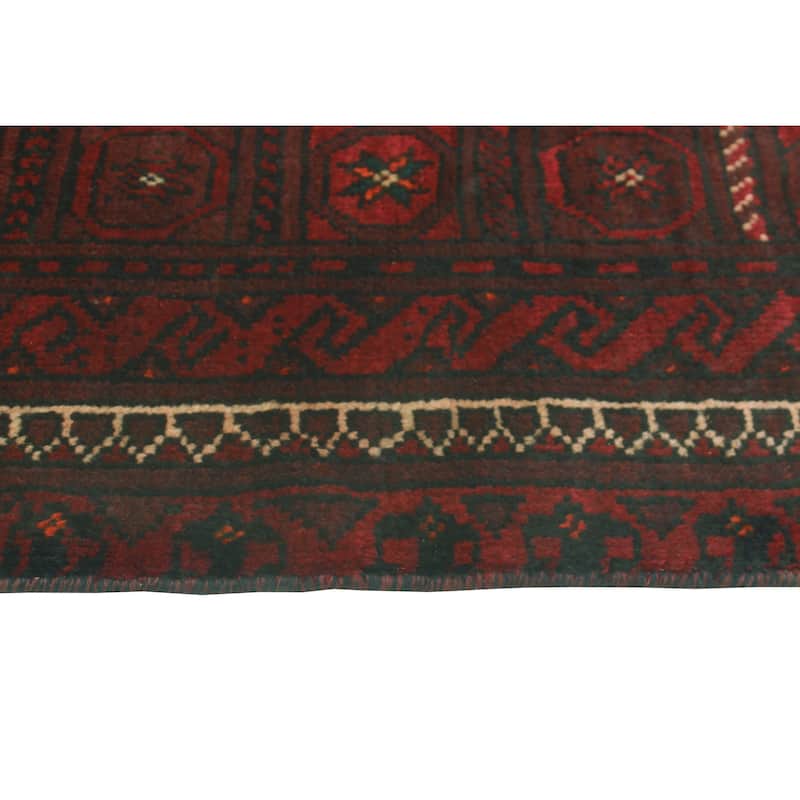 Vintage Distressed Jules Burgundy/Charcoal Rug - 5'4" x 9'3"