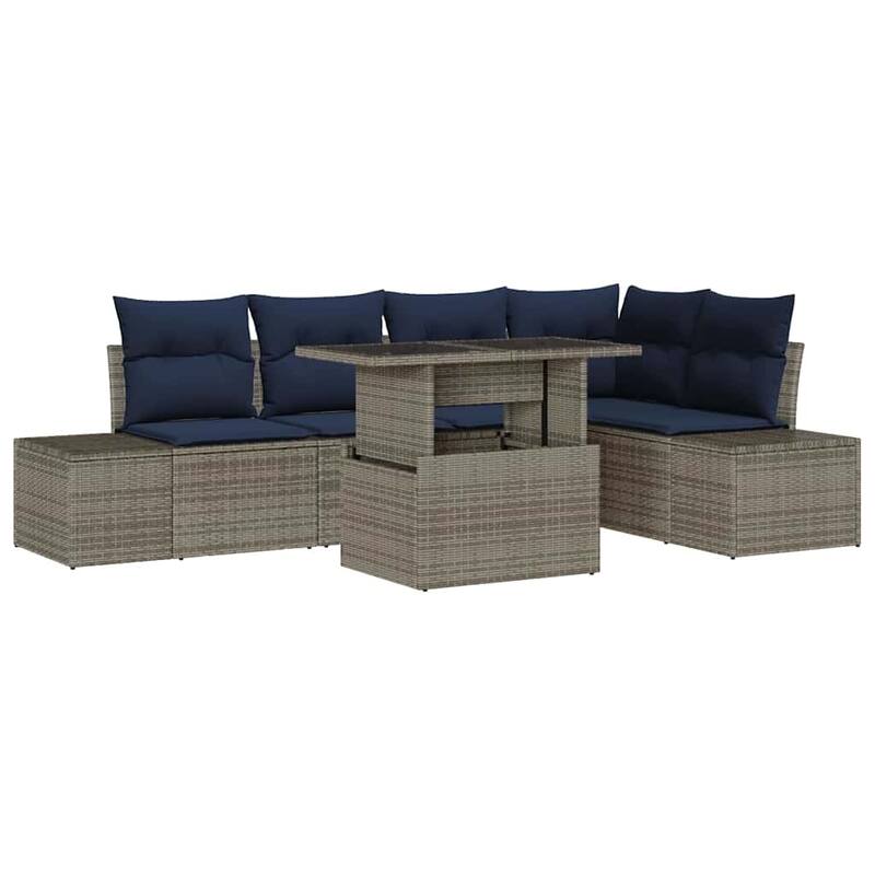 vidaXL 6 Piece Garden Sofa Set with Cushions - 103.9×60.6×27.2