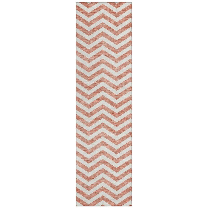 Machine Washable Indoor/ Outdoor Chantille Chevron Stripe Rug