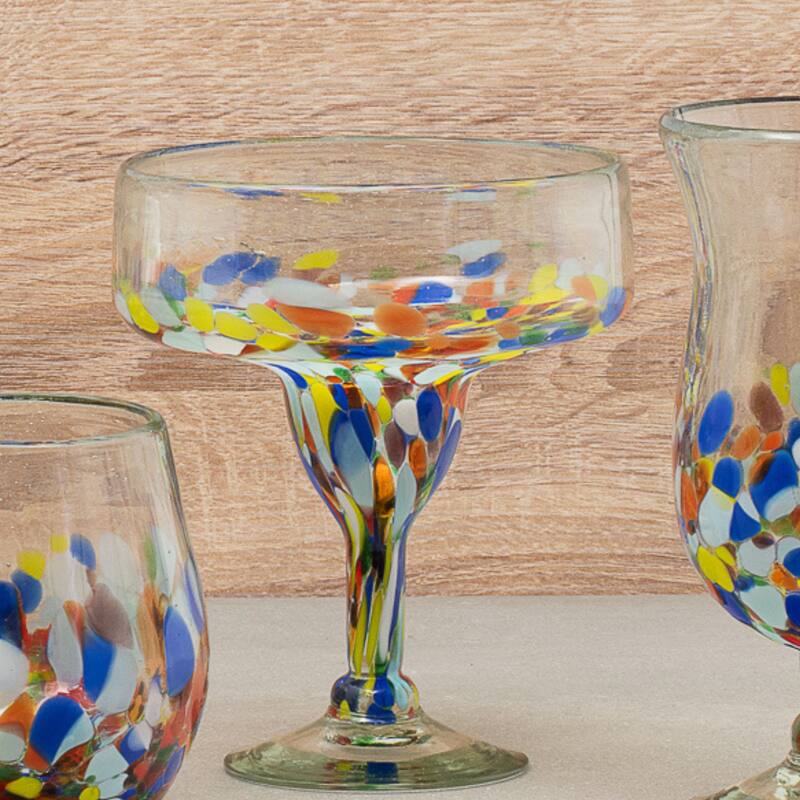 10 Strawberry Street San Lucas Handblown Mexican Glassware, Set of 4