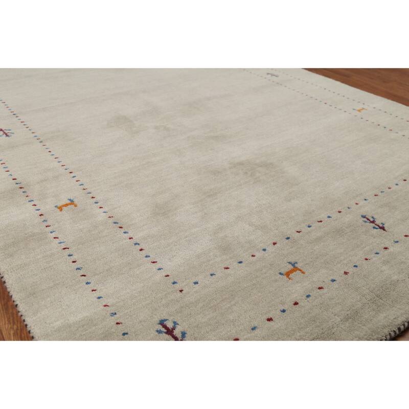 Tribal Gabbeh Oriental Area Rug Handmade Wool Carpet - 5'2"x 7'10"