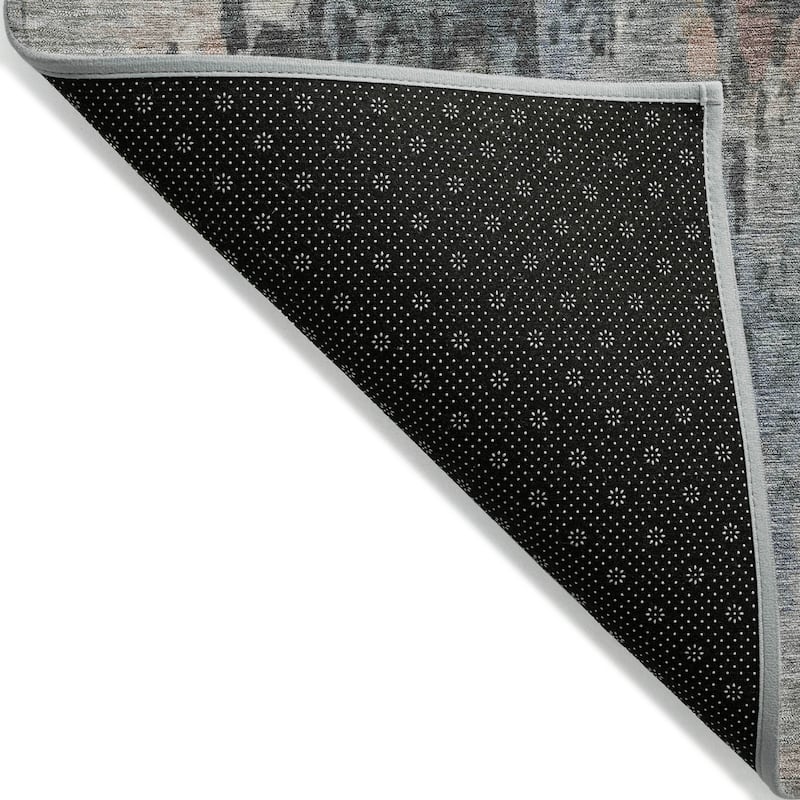 Machine Washable Indoor/ Outdoor Abstract Modern Chantille Rug