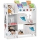 preview thumbnail 1 of 4, Kids Toy and Book Organizer Wooden Storage Cabinet w/ Storage Bins White