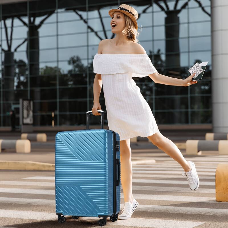 3 Piece Hardshell Luggage Spinner 8 Wheels Suitcase Sets (20"24"28")
