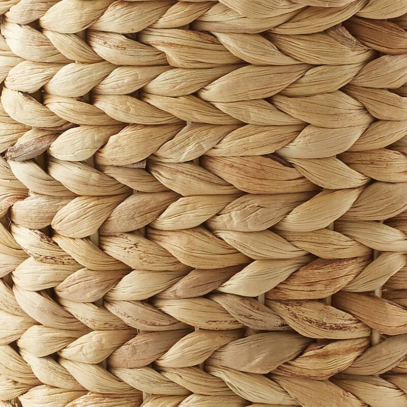 Set of 2 Water Hyacinth Waste Baskets Natural Woven Trash Can Bins - Tan - 2 Pack