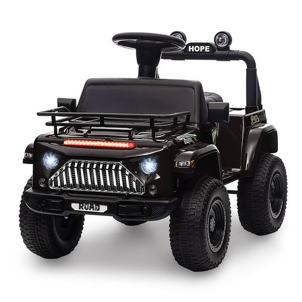 slide 2 of 28, 6V Ride On Car for Toddlers with Music, LED Light, FM, Horn Black