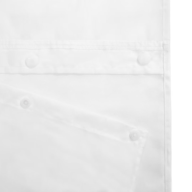 No Hooks Stripe Shower Curtain with Snap-in Liner