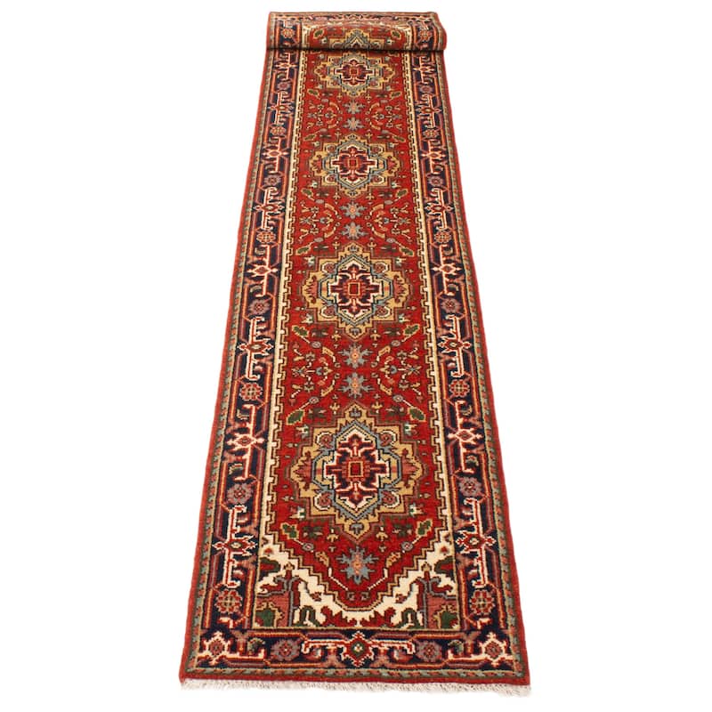 ECARPETGALLERY Hand-knotted Serapi Heritage Red Wool Rug - 2'7 x 24'1