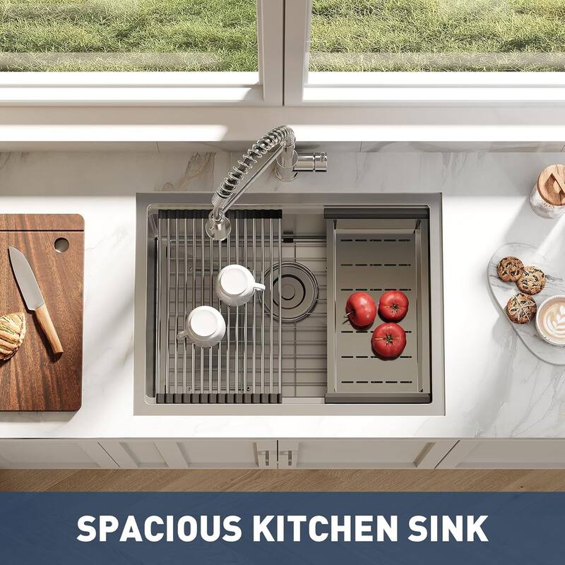 23"X18"x10" Undermount Kitchen Single Bowl Sink for Kitchen Countertop Installation