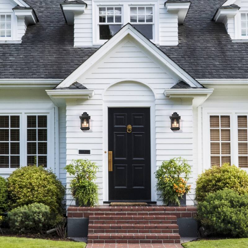 Modern Farmhouse Black 1-Light Wall Sconces Traditional Porch Patio Wall Lamps - L6.7"* W8"* H11"