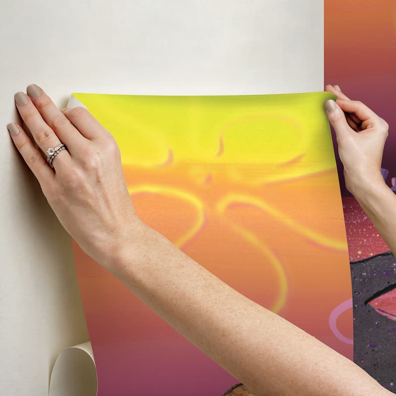 RoomMates SpongeBob SquarePants Sunset Pink Peel and Stick Mural