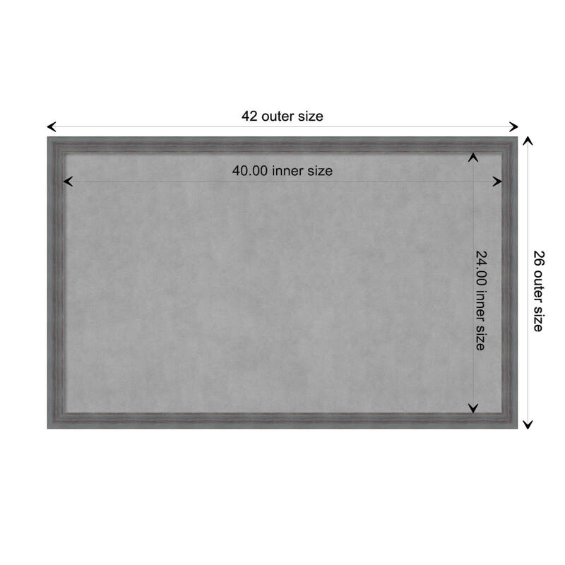 Amanti Art Dixie Blue Grey Rustic Framed Magnetic Board - Board Size 40x24