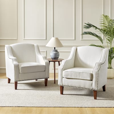Lucretius Armchair with Nailhead Trim Set of 2 by HULALA HOME
