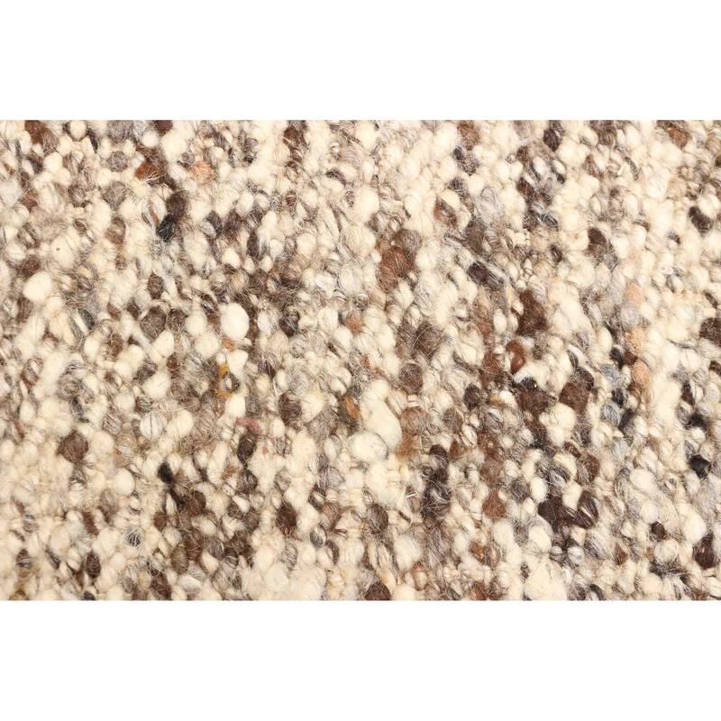 ECARPETGALLERY Braid weave Sienna Brown Wool Rug - 5'6 x 7'8