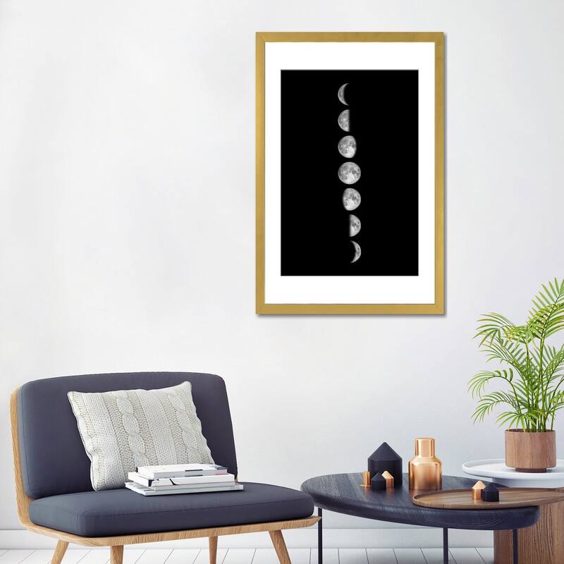 iCanvas "Minimalist Moon Phases - Black" by GetYourNerdOn