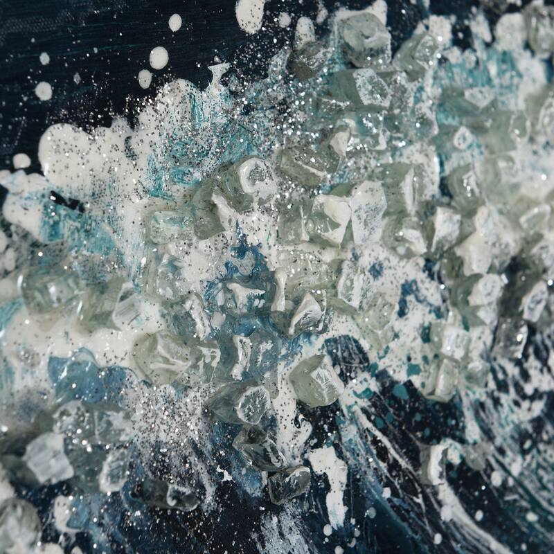 StyleCraft Crashing Hand-Painted Canvas Wall Art - 62" x 42"