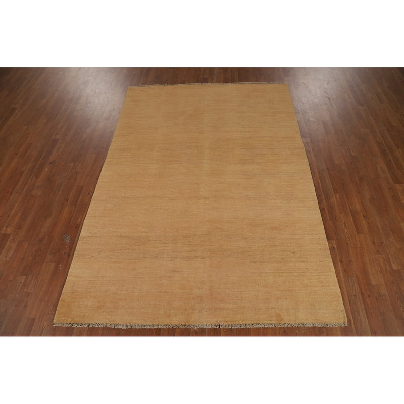 Contemporary Gabbeh Oriental Area Rug Tribal Hand-Knotted Wool Carpet - 5'6" x 7'10"