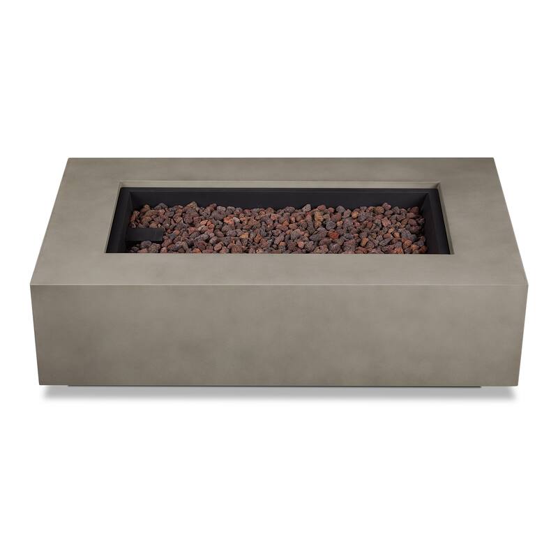 Aegean 50" Rectangle Gas Fire Table in Weathered Slate by Real Flame