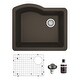 preview thumbnail 1 of 58, Karran Undermount Quartz 24 in. Single Bowl Kitchen Sink Kit Brown