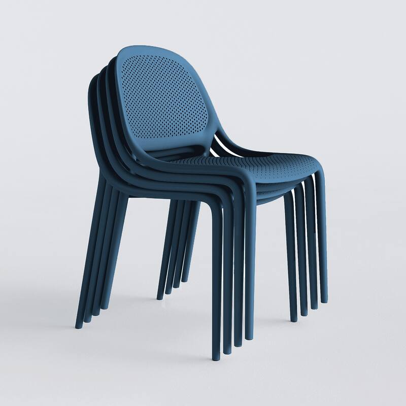 Shay Set of 4 Stackable Dining Chairs, Indoor/Outoor