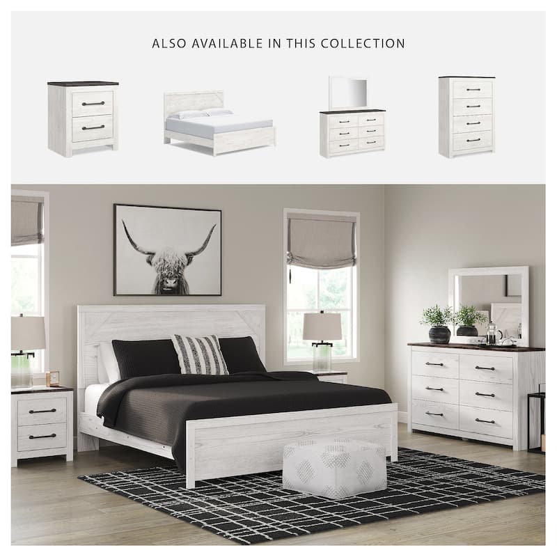 Signature Design by Ashley Gerridan Grey and White Woodgrain Nightstand