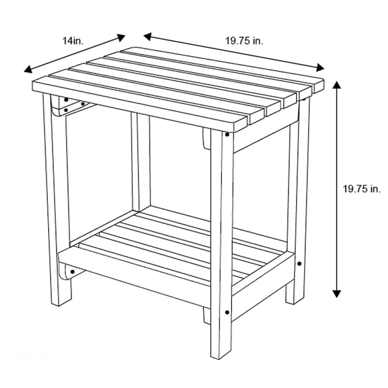 Laguna Adirondack Weather-Resistant 19.75" Wood 2 Tier Side Table by Porch & Den
