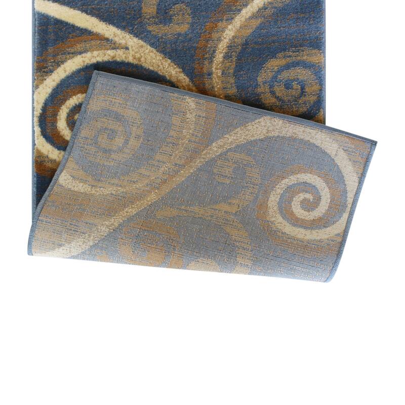 Modern Distressed Swirl Abstract Style Indoor Area Rug