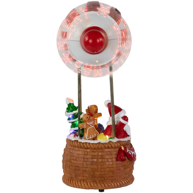 8.5" Red and White Musical and Animated Blimp Christmas Figure