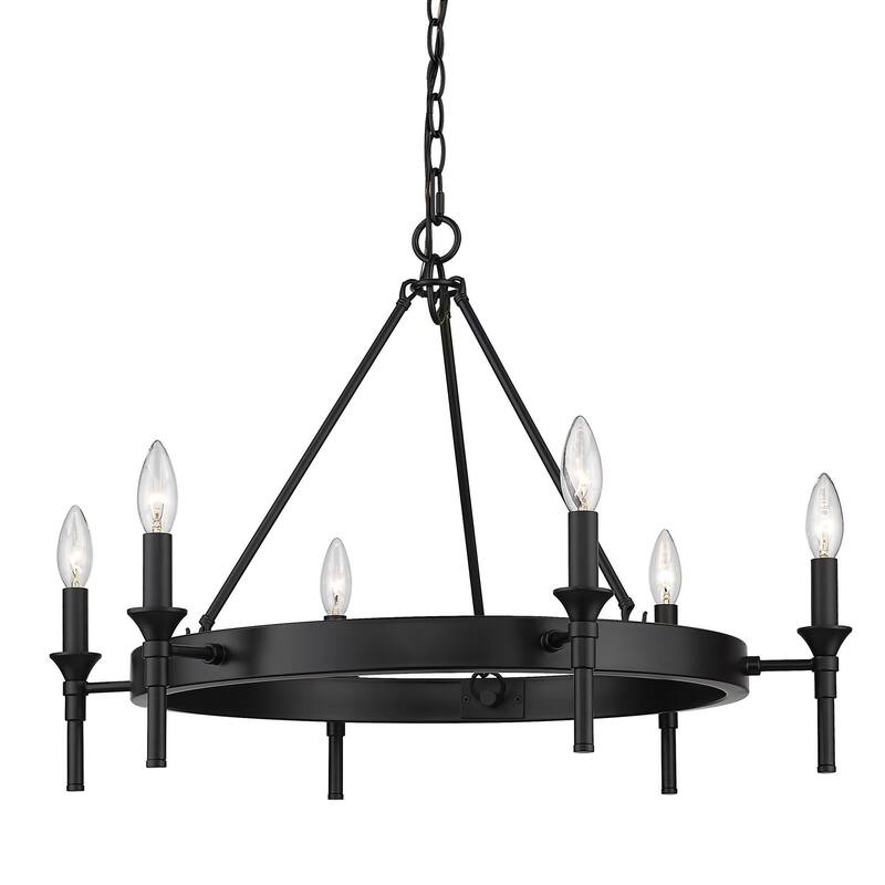 Edinburgh 6 Light Chandelier - Matte Black