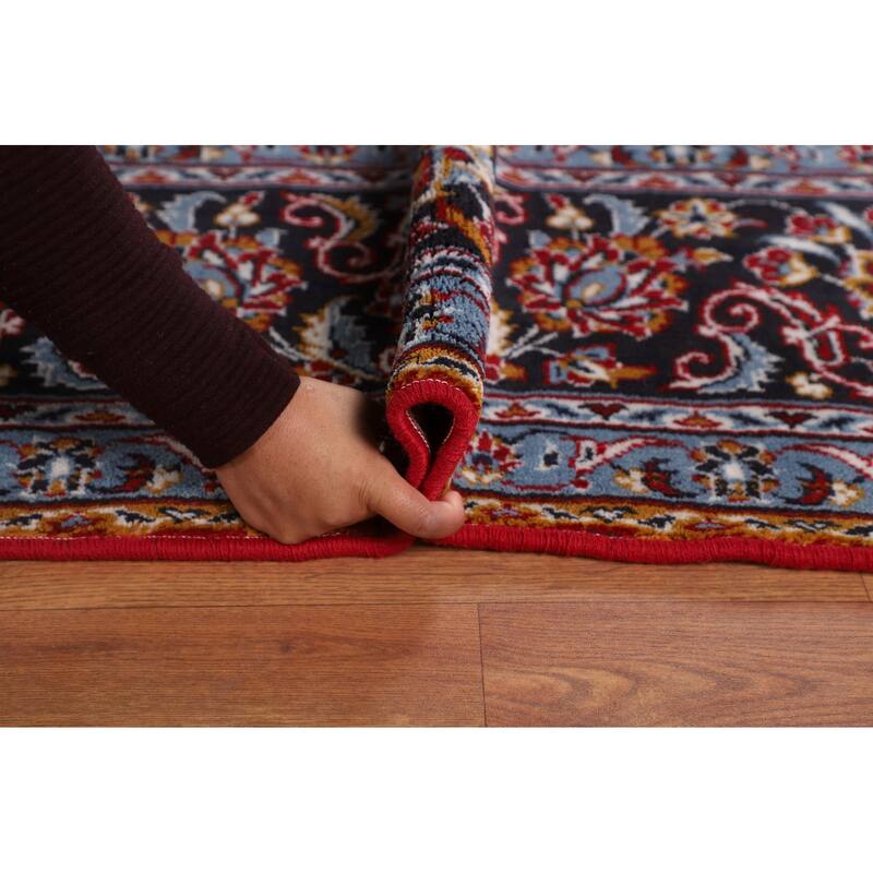 Red Floral / Traditional Kashan Turkish Rug Machine-Made Carpet - 9'7" x 12'10"