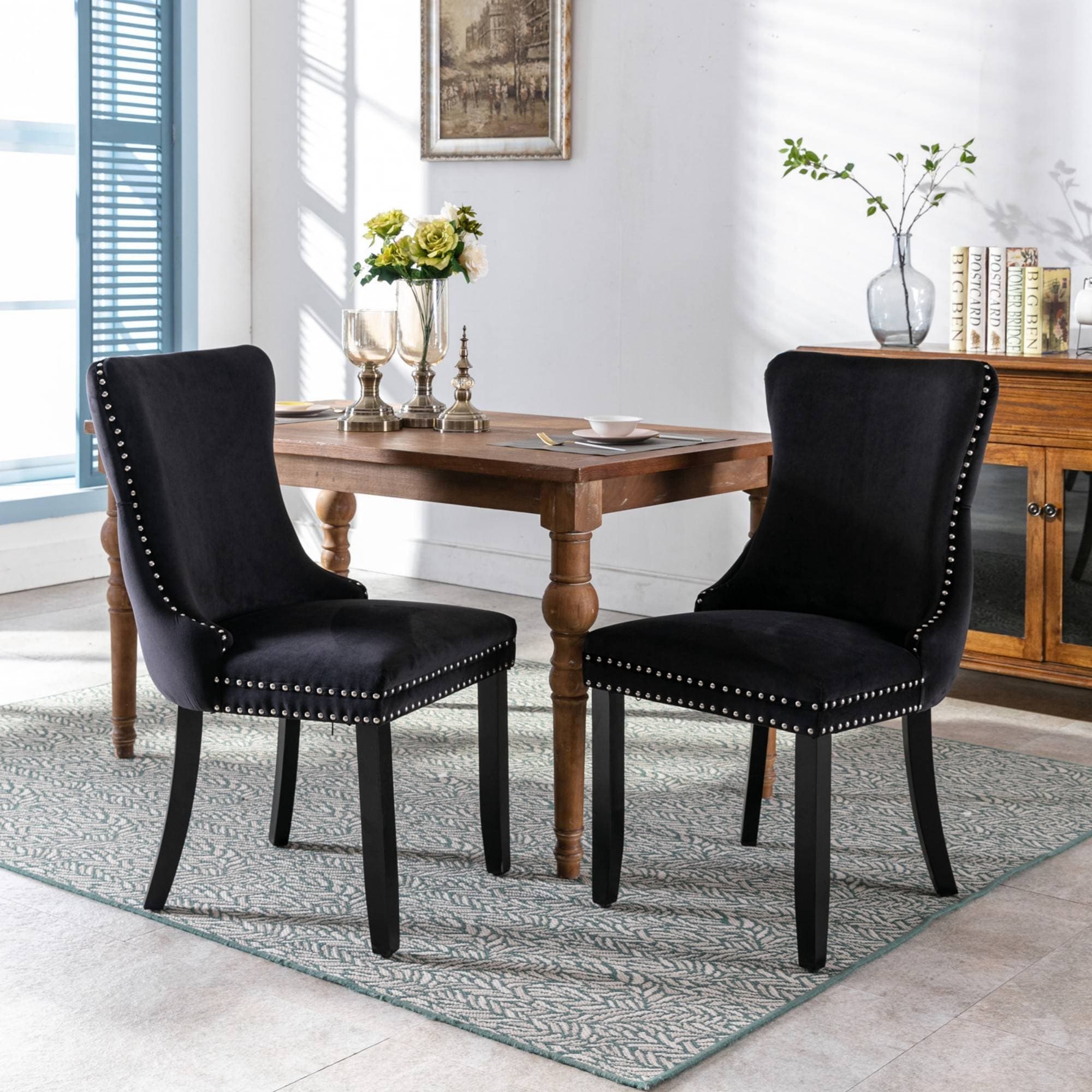 Velvet Dining Chairs Set of 2 for Kitchen Dining