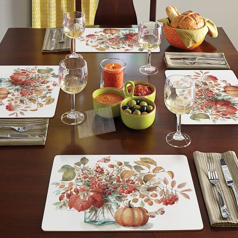 Cala Home Autumn in Nature by Lisa Audit Hardboard Placemat Boxed Set of 4