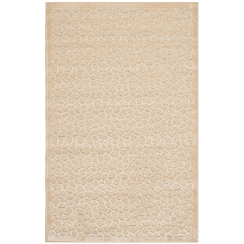 Martha Stewart by SAFAVIEH Handmade Tortoise Viscose Rug - 5'3" x 7'6" - Creme