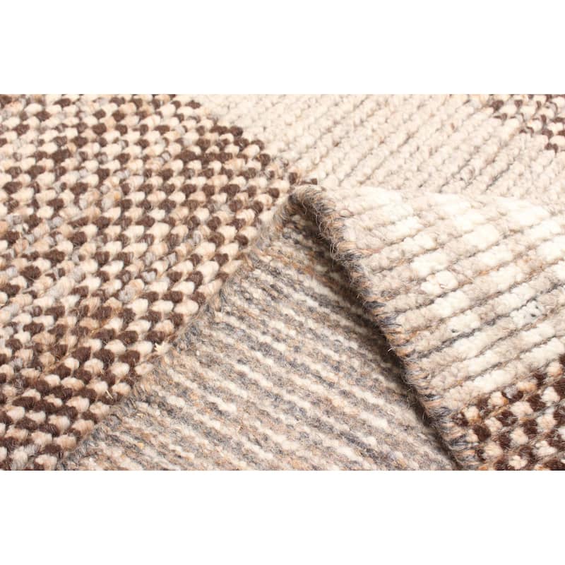 ECARPETGALLERY Hand-knotted Tangier Brown Wool Rug - 5'0 x 8'0