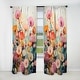 preview thumbnail 1 of 7, Designart "Pink And Orange Charming Spring Meadows" Abstract Botanicals Curtain - Blackout Abstract Curtain - 1 Panel