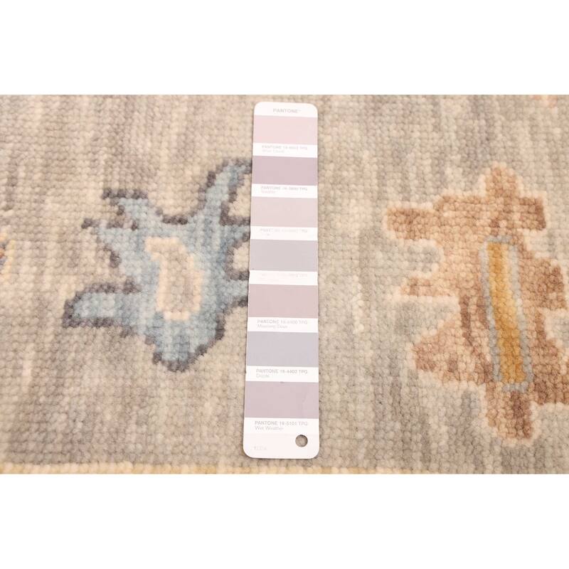 ECARPETGALLERY Hand-knotted Modern Oushak Light Grey Wool Rug - 8'0 x 10'0