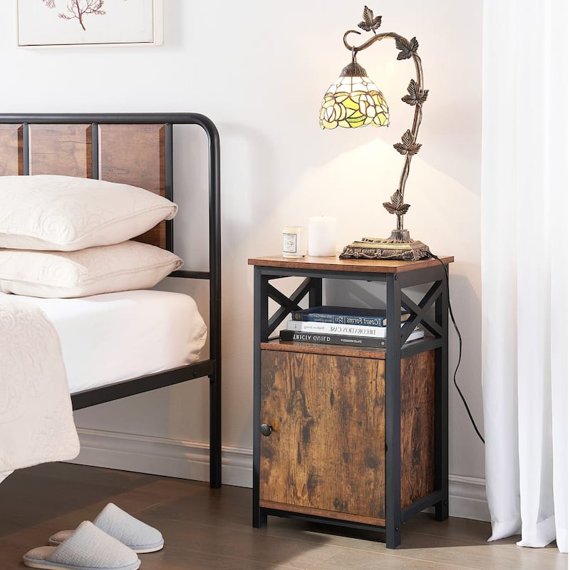 Taomika 3-Pieces Mid Century Bedroom Set,Rustic Brown