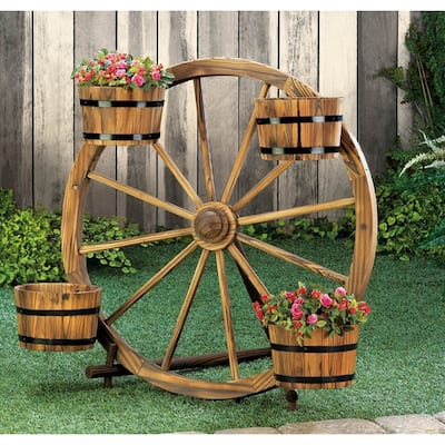 Richmond Wagon Wheel Rustic Plant Holder