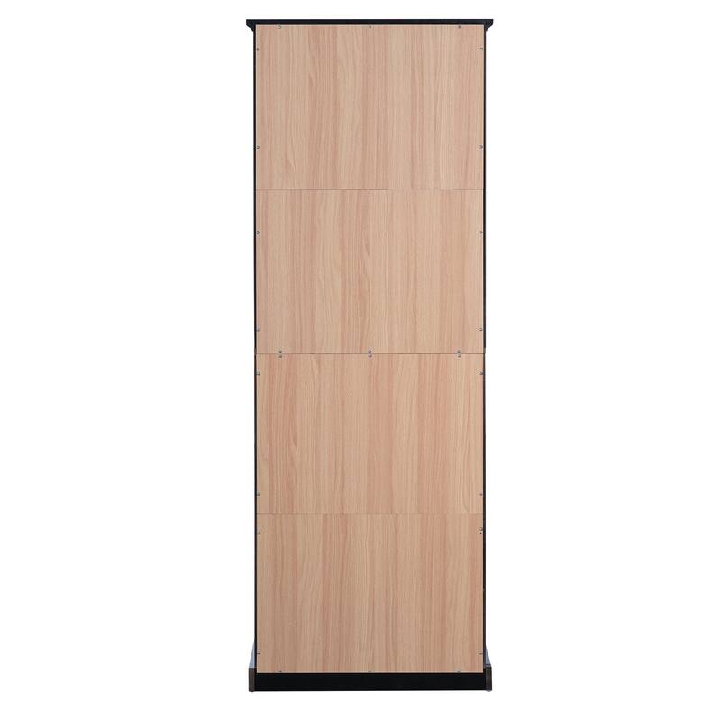 67.2" Tall Bathroom Storage Cabinet With Tempered Glass Doors, Adjustable Shelves & Drawer,Soft-Close Design
