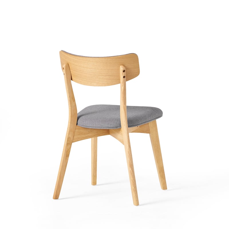 Chazz Mid-Century Modern Upholstered Rubberwood Dining Chairs (Set of 2) by Christopher Knight Home