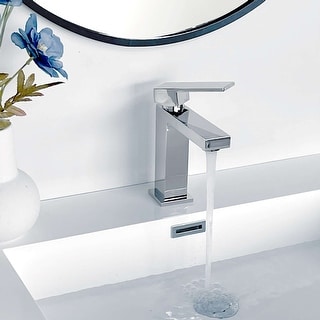 STYLISH Single Handle Single Hole Bathroom Faucet - Faucet Height: 6 1/2" Spout Height: 4 1/2"