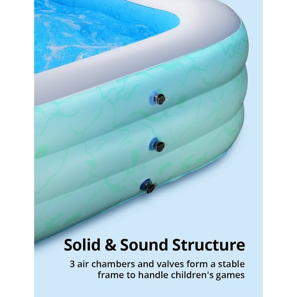 Homech Inflatable Rectangular Wading Pool with a sun shade Bed Bath