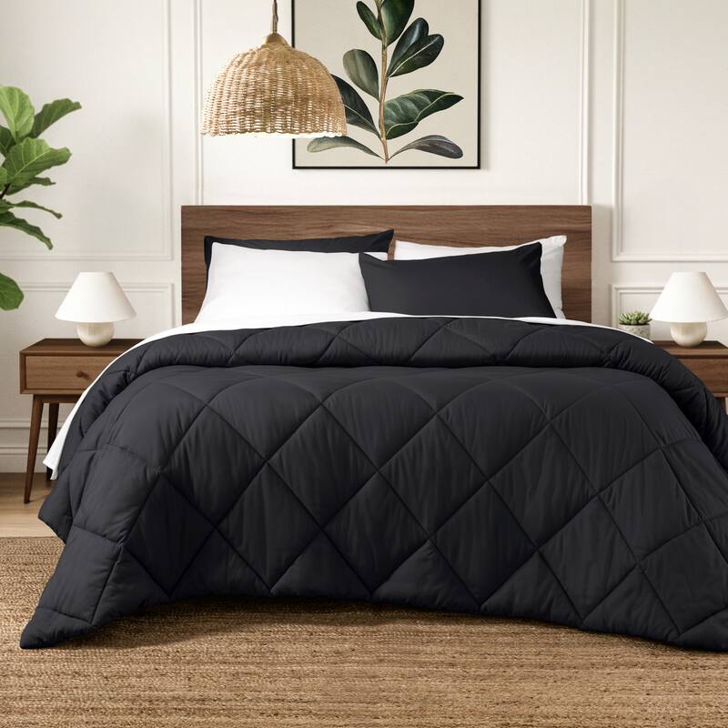 Ivy Union Microfiber Comforter Set - California King - Black - Diamond