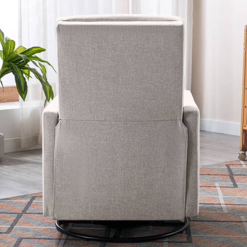 Modern Upholstered Rocker Chair Plush Swivel Recliner Chair