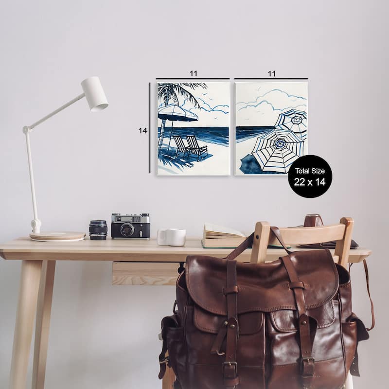 Stupell Tropical Ocean Views Wall Plaque Art Design By Carol Robinson (Set of 2)