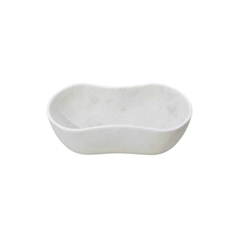 Roomfitters Marble Bathroom Vessel Sink, Natural Stone Countertop Wash Basin, Polished Oval Vanity Sink